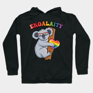 Cute pride koala LGBTQ sunglass Rainbow Flag Gay Pride Ally Hoodie